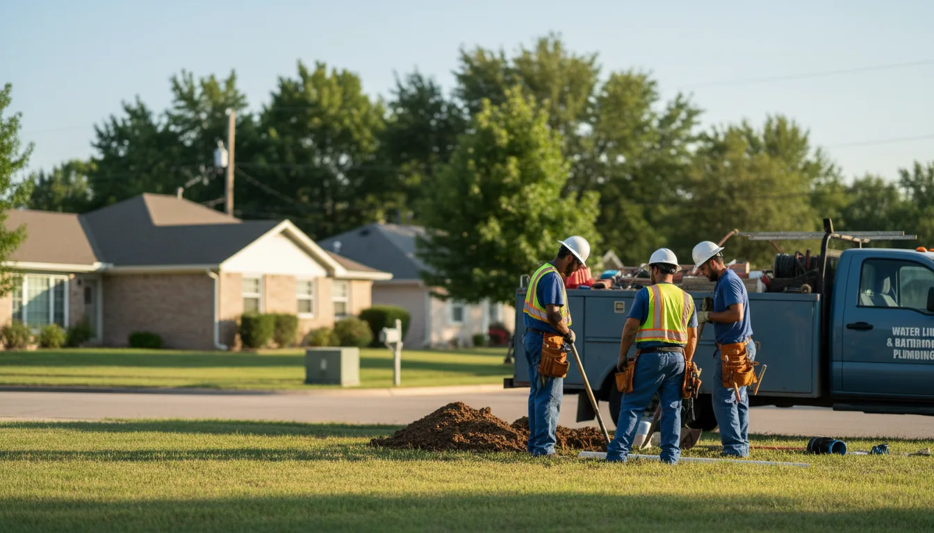 Residential water line and bathroom plumbing service in Woburn, MA